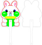 兔年卡通兔子扇子 长铆钉
