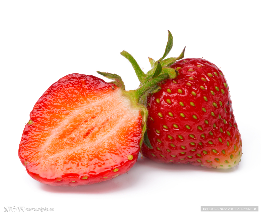 草莓白底图片