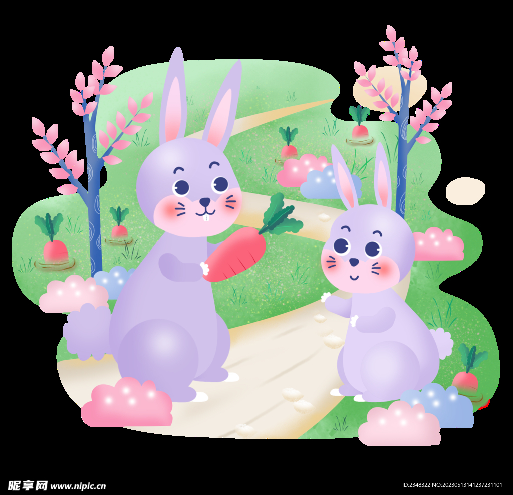 卡通分层兔子