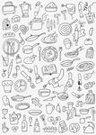 线条绘厨房用品