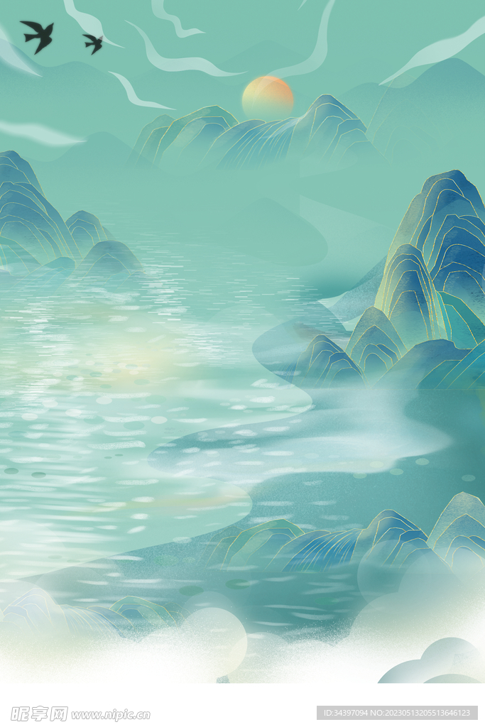 山水背景