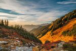 白雾下的山峰 