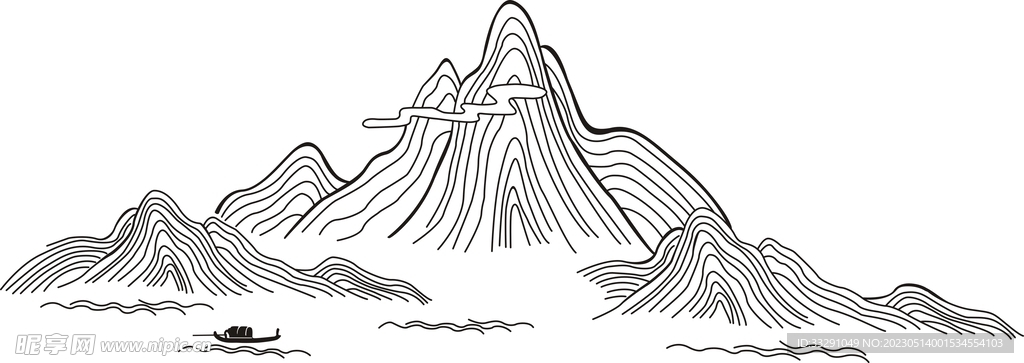 山水 矢量图
