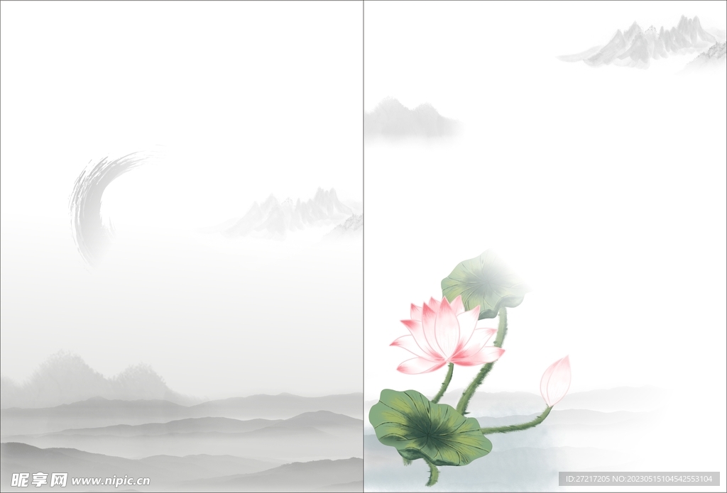 中国风封面 油墨画