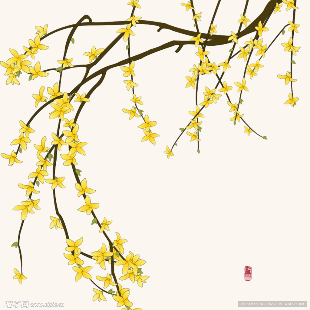 水彩花