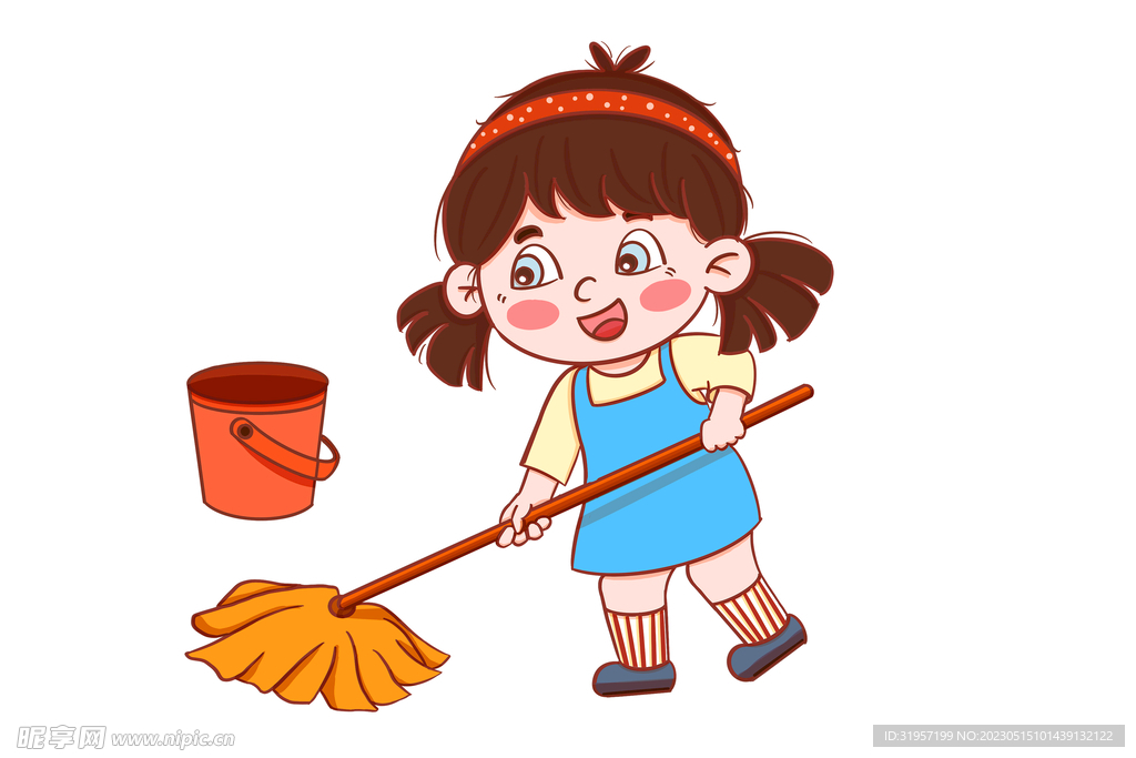 做家务的小女孩