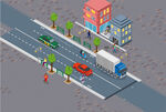 城市道路插画