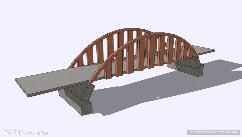 弧形桥SU模型