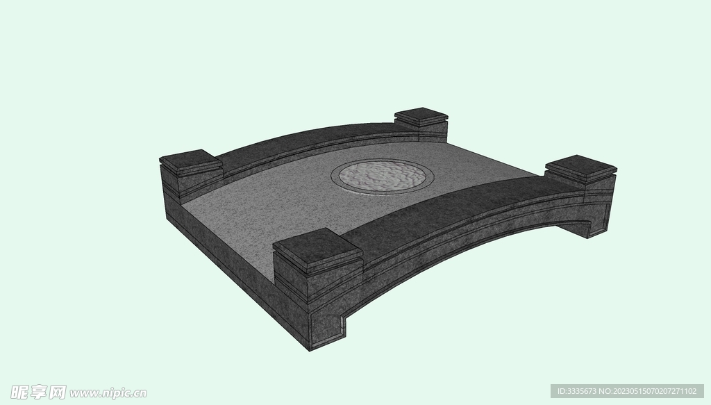 现代时尚弧形桥SU模型