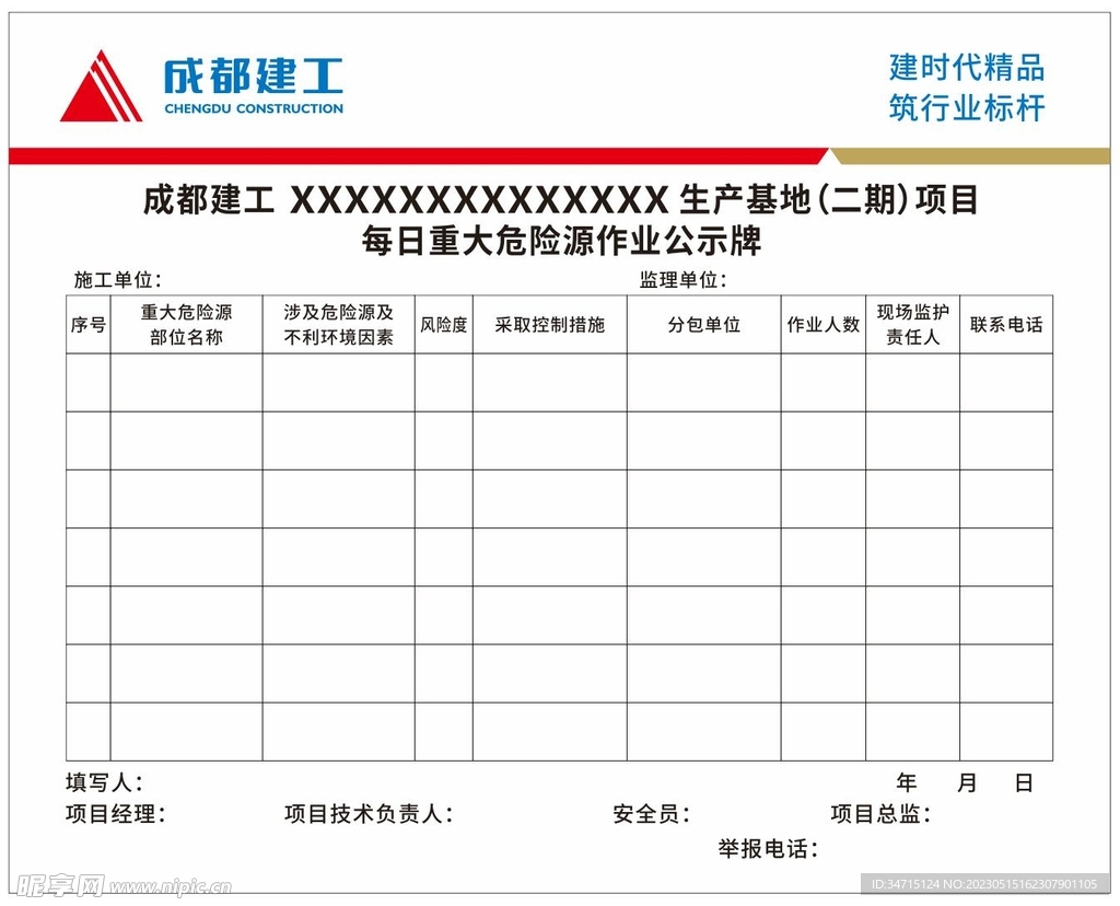 重大危险源公示牌