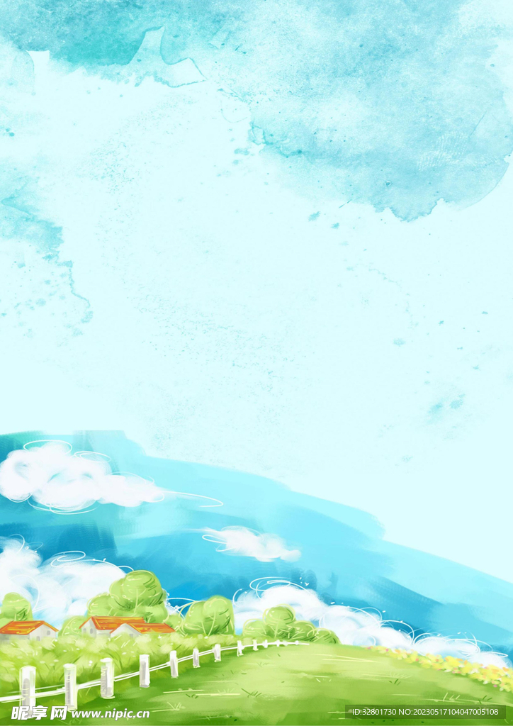 绿色小清新作文背景