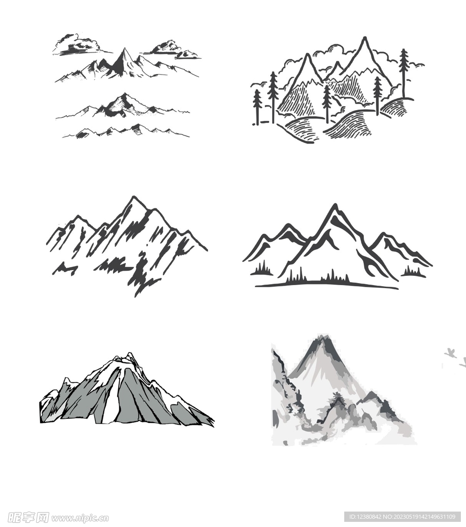 水墨山