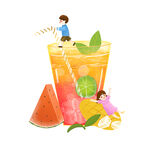 果汁插画
