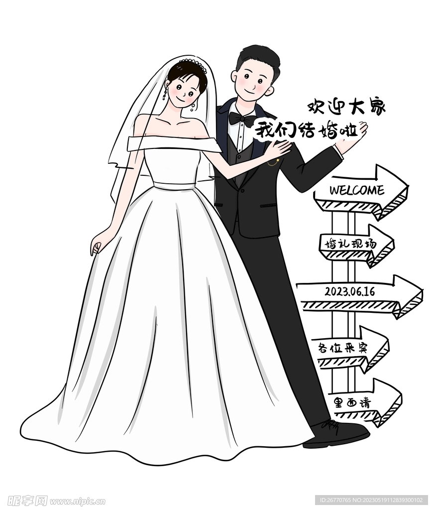 婚礼指引牌