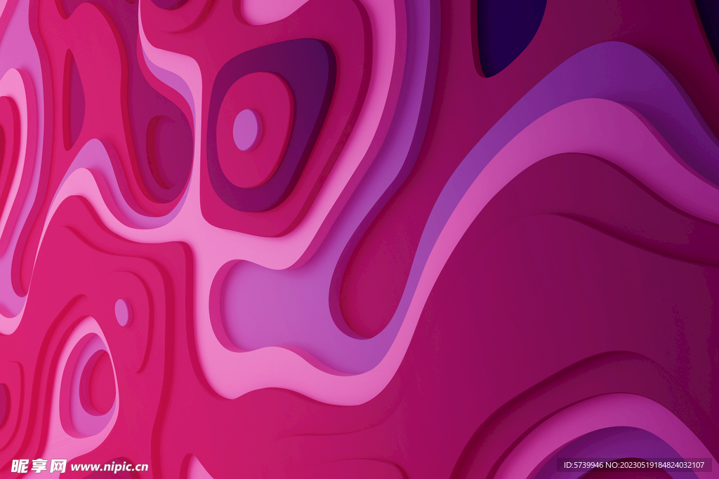 紫红色3D等高线线绘地形背景图