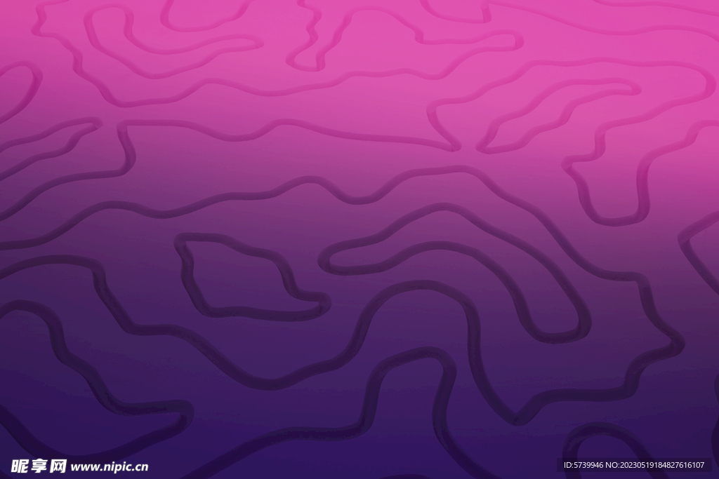 紫色3D等高线线绘地形背景图