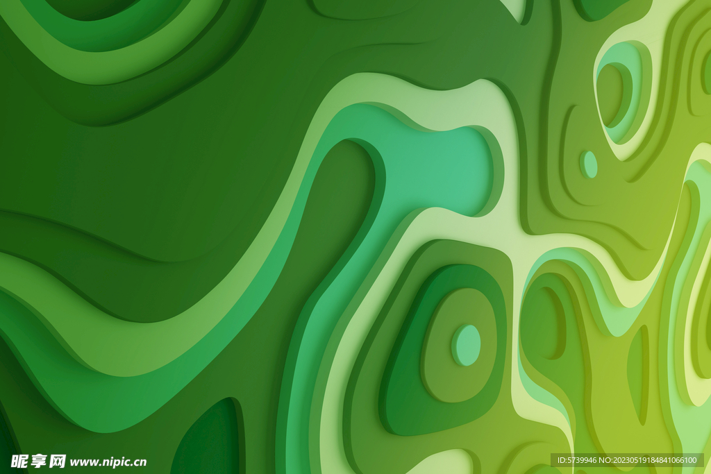 绿色3D等高线线绘地形背景图
