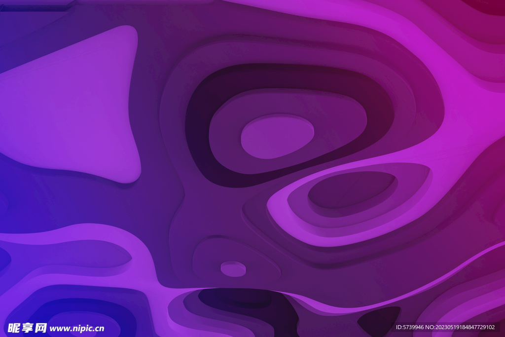紫色3D等高线线绘地形背景图
