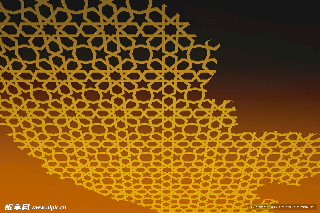 黄色几何网格多彩渐变元素背景图