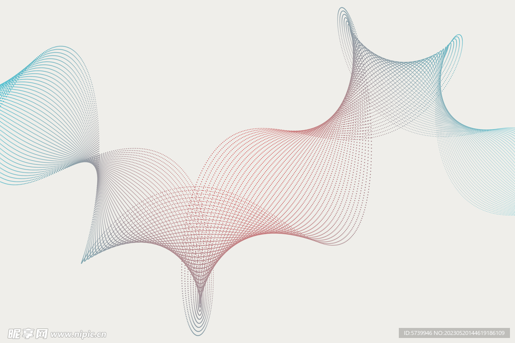 渐变扭曲波形粒子曲线背景图