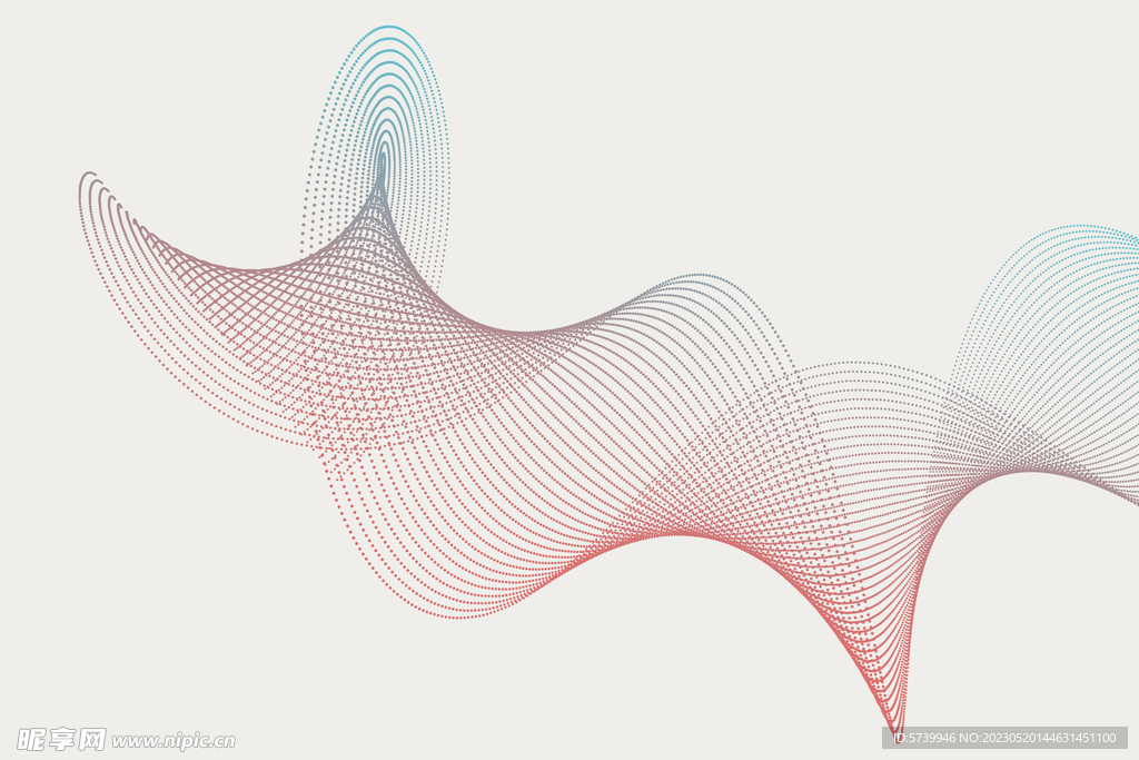 渐变扭曲波形粒子曲线背景图