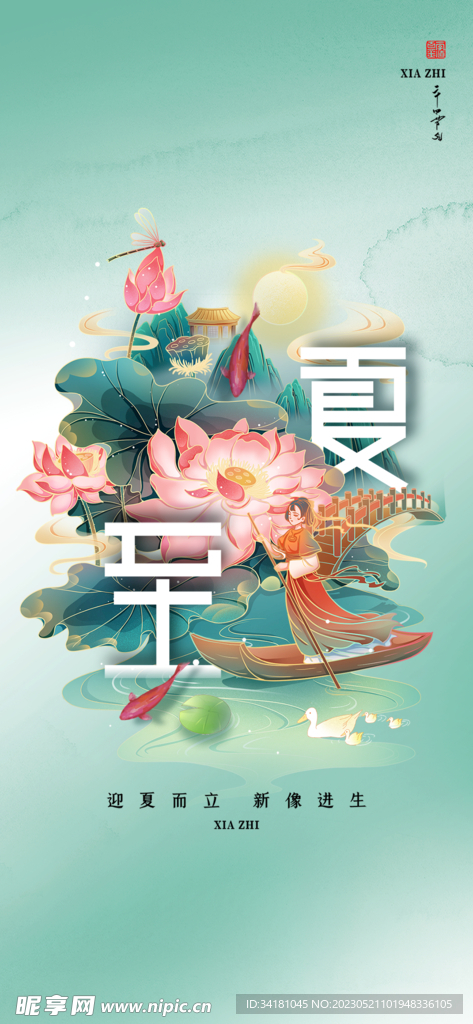 夏至手绘插图