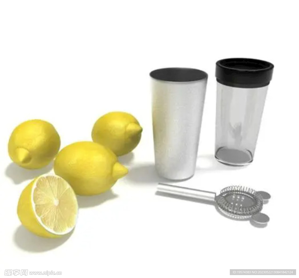C4D模型柠檬榨汁器