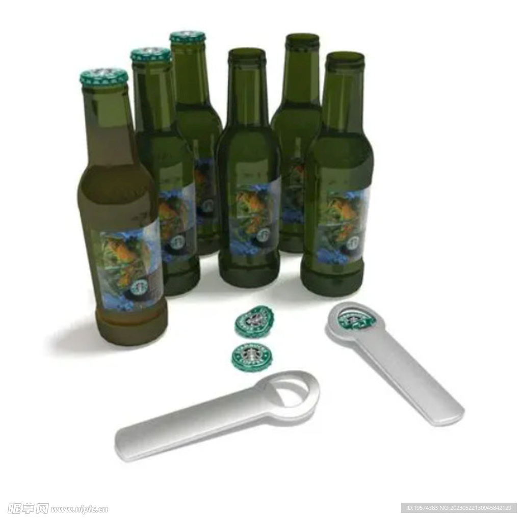 C4D模型啤酒瓶子