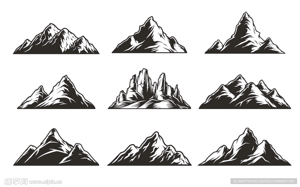 水墨山