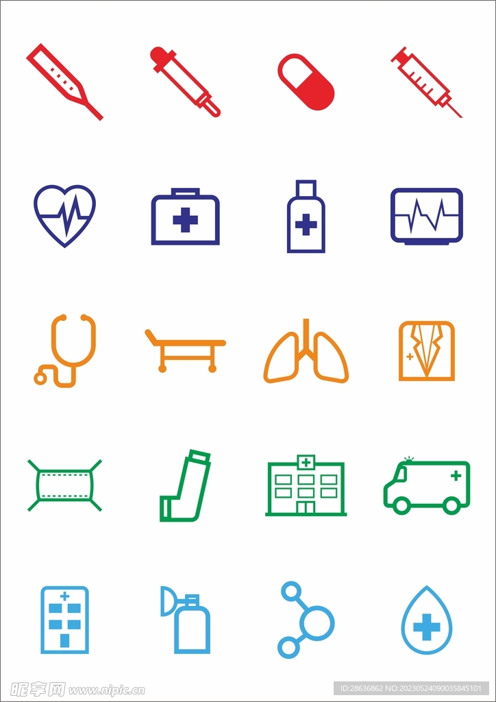 医院医疗器械设备icon小图标