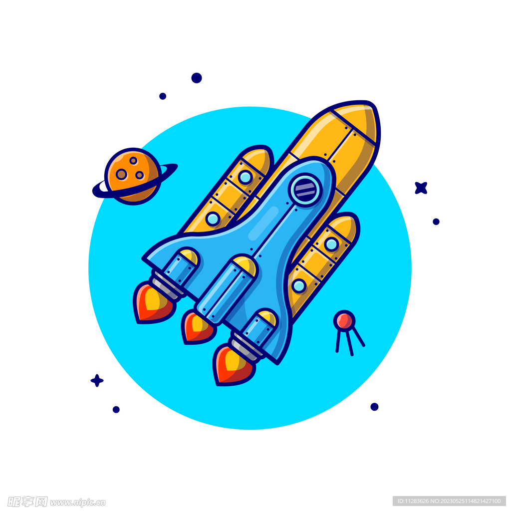 航天日太空宇航员火箭星球星空唯美卡通插画图片-千库网