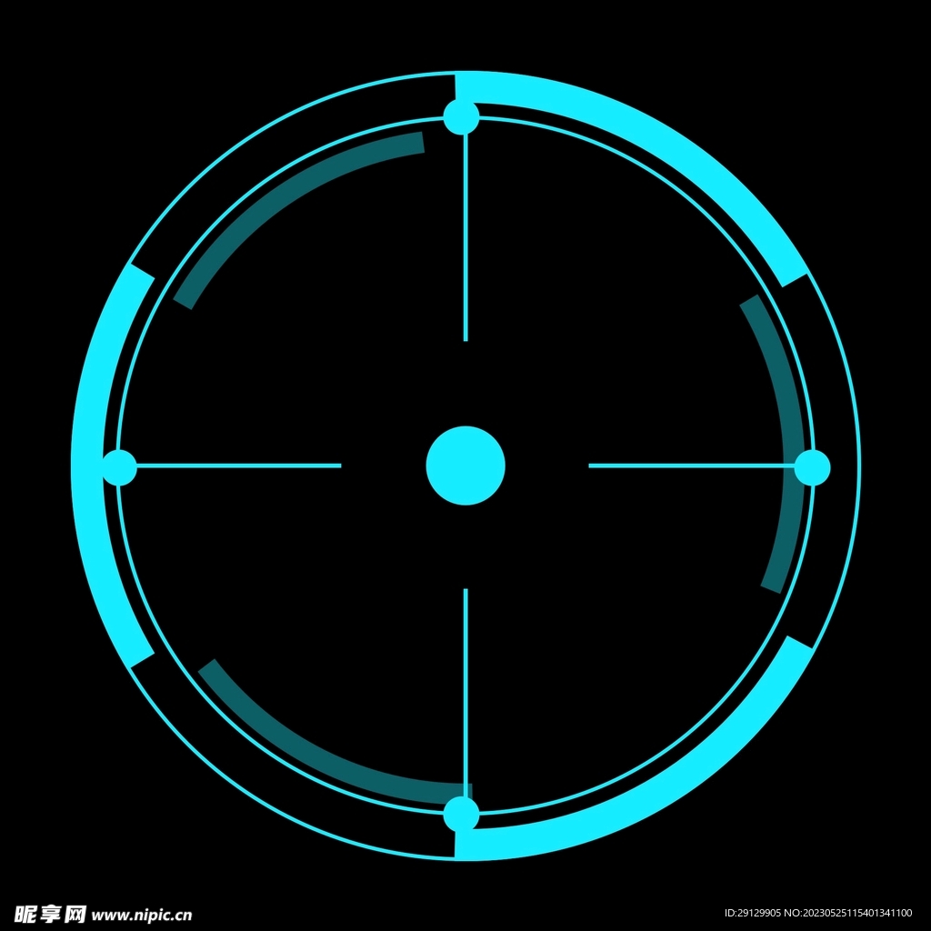 科技可视化数字旋转圆形圆环图标