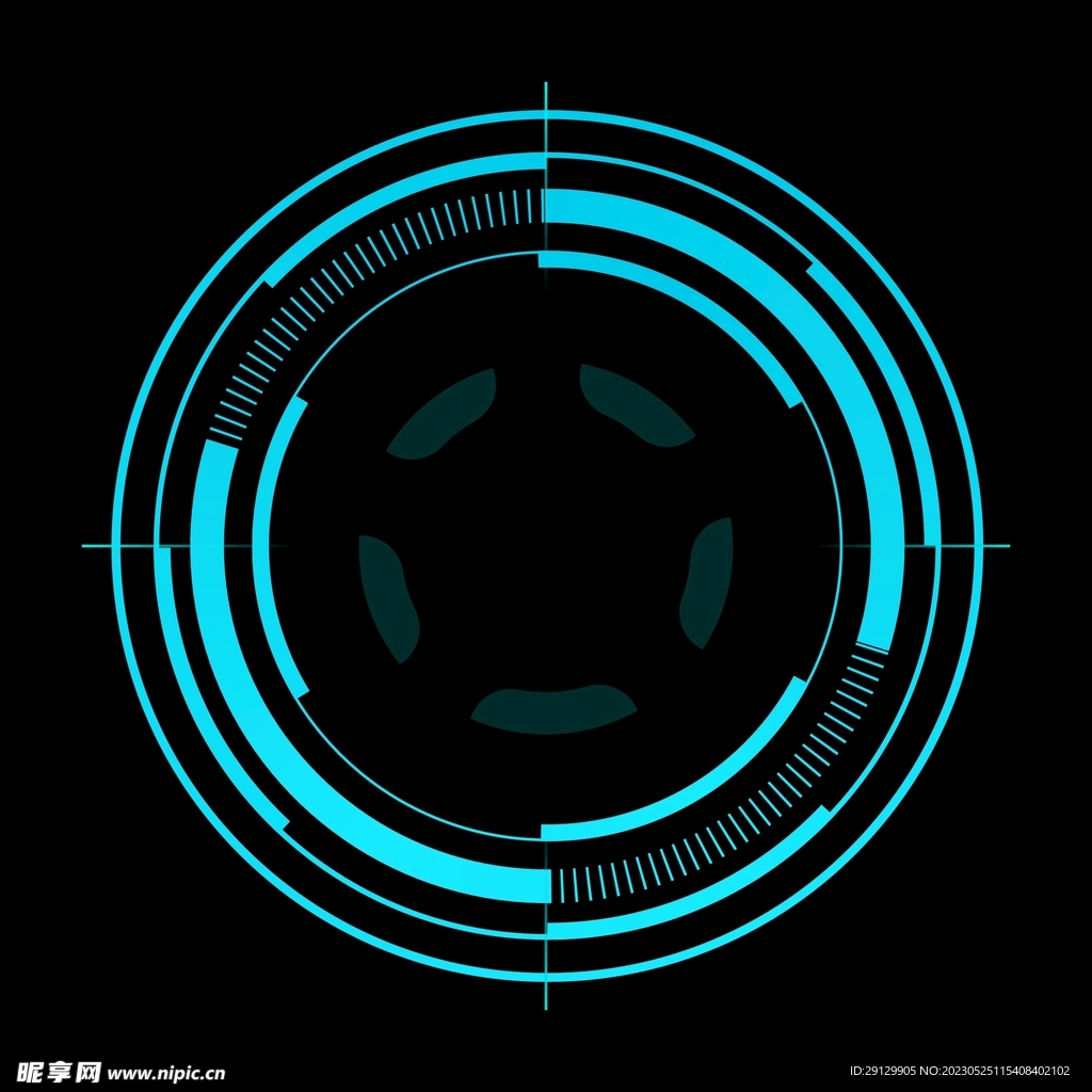 科技可视化数字旋转圆形圆环图标