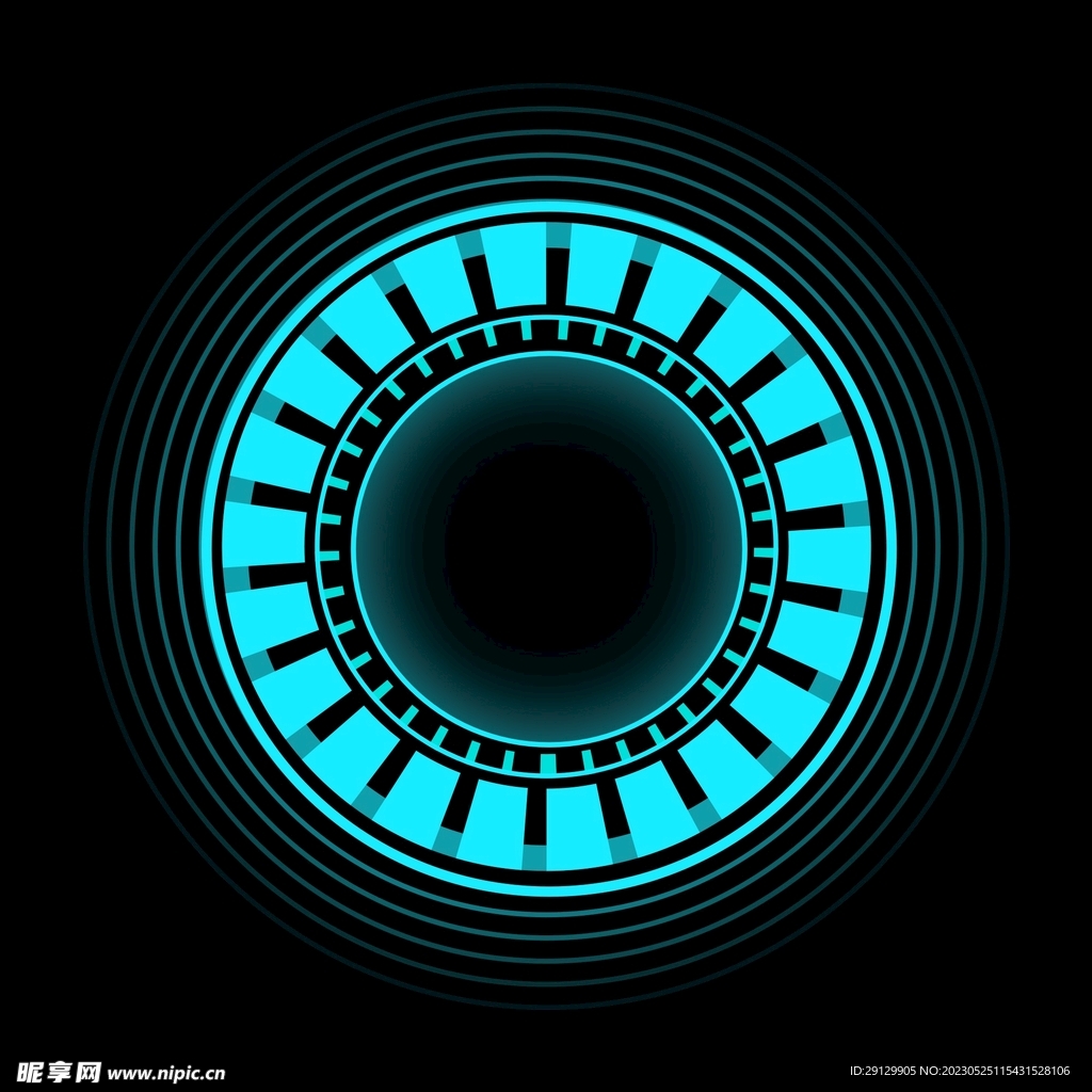 科技可视化数字旋转圆形圆环图标