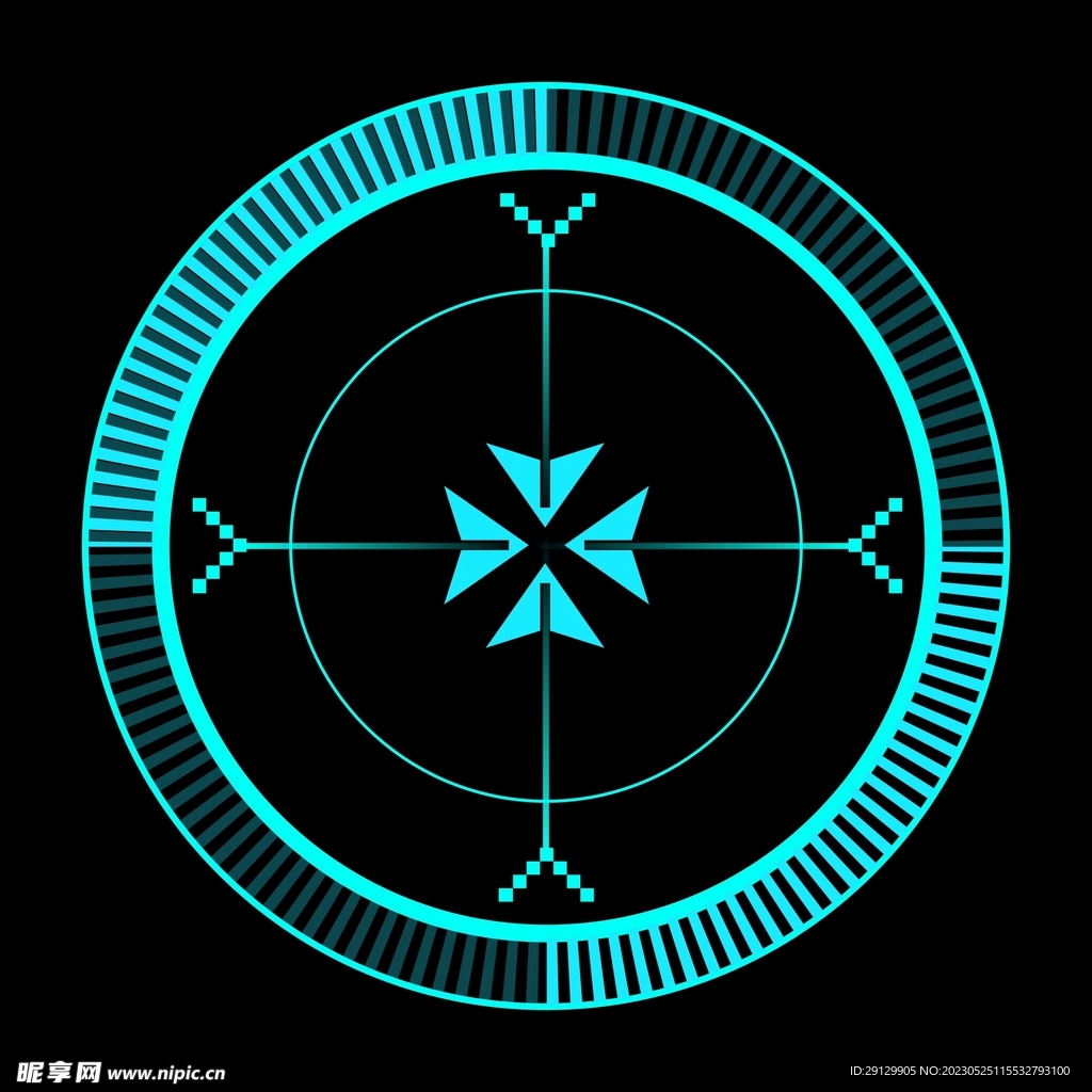 科技感可视化数字旋转圆形圆环图