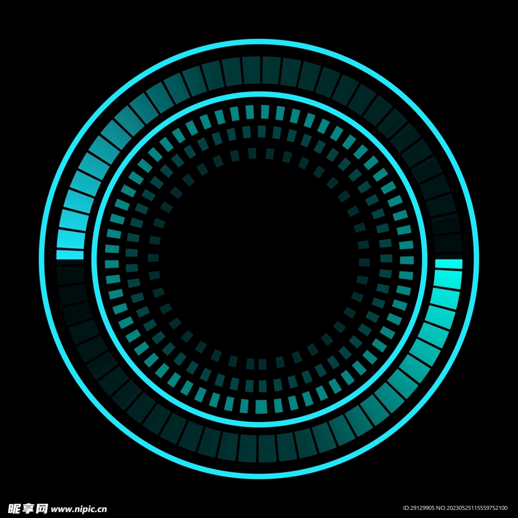 科技感可视化数字旋转圆形圆环图
