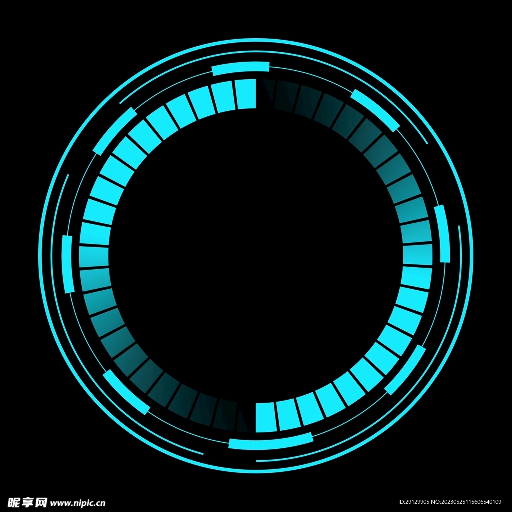 科技感可视化数字旋转圆形圆环图