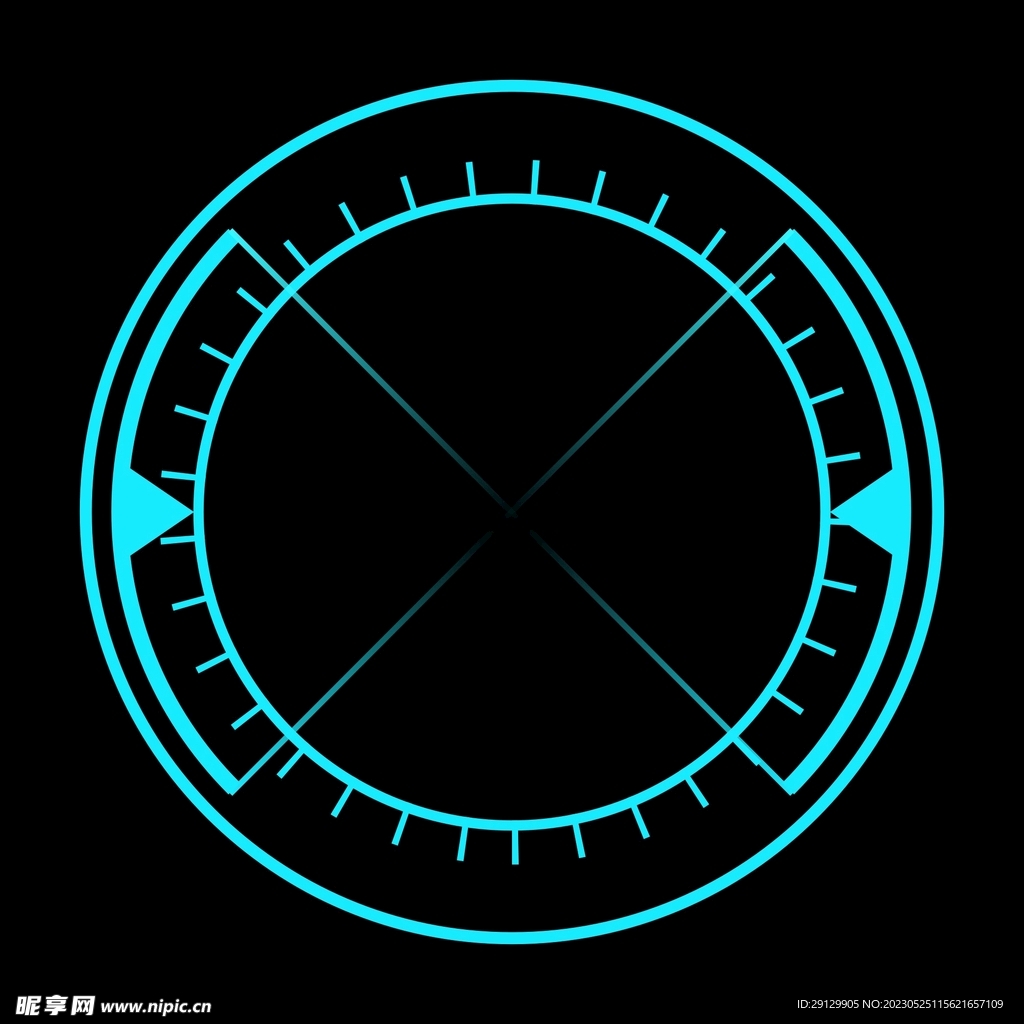 科技感可视化数字旋转圆形圆环图