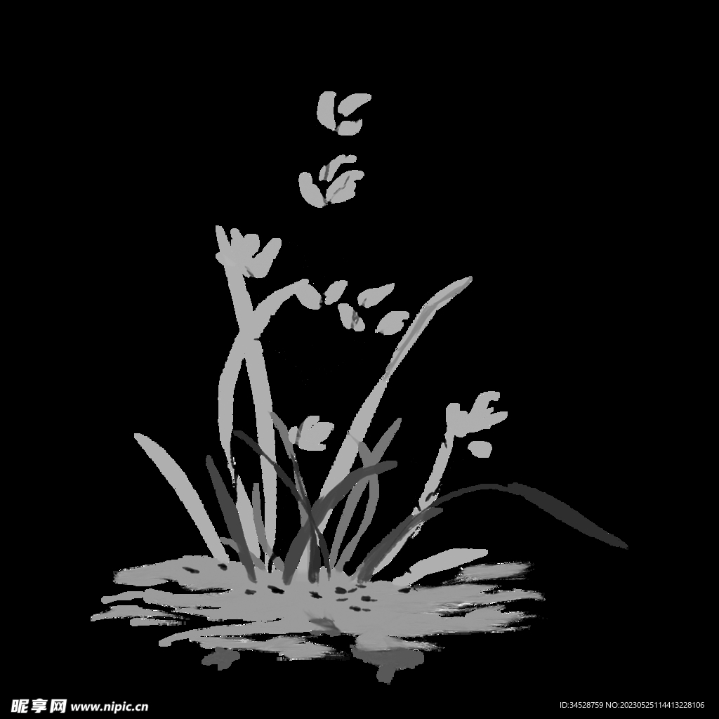 水墨兰花