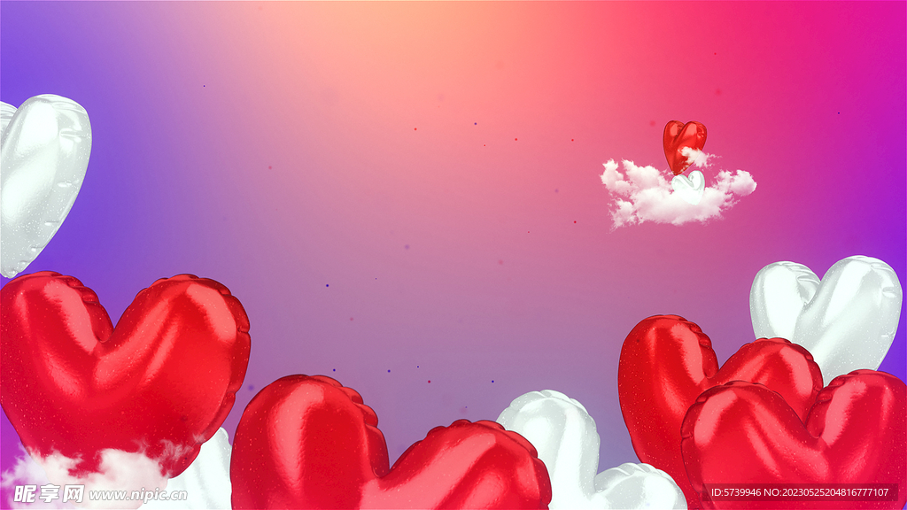 爱心气球浪漫情人节背景