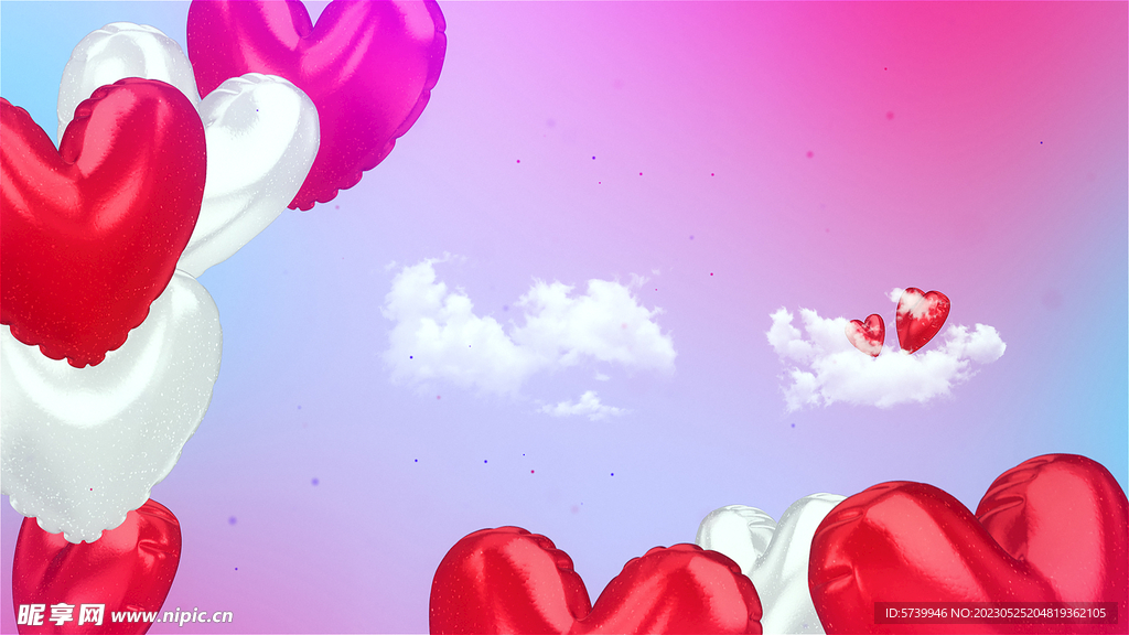 爱心气球浪漫情人节背景