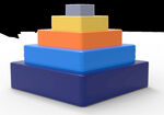 彩色立体金字塔3D渲染方形楼梯