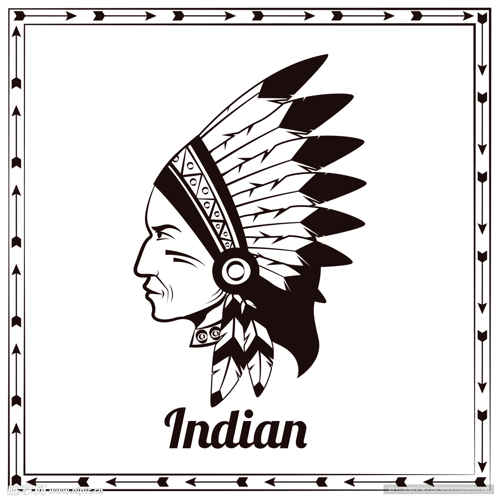 印第安部落头像图片素材-编号08862993-图行天下