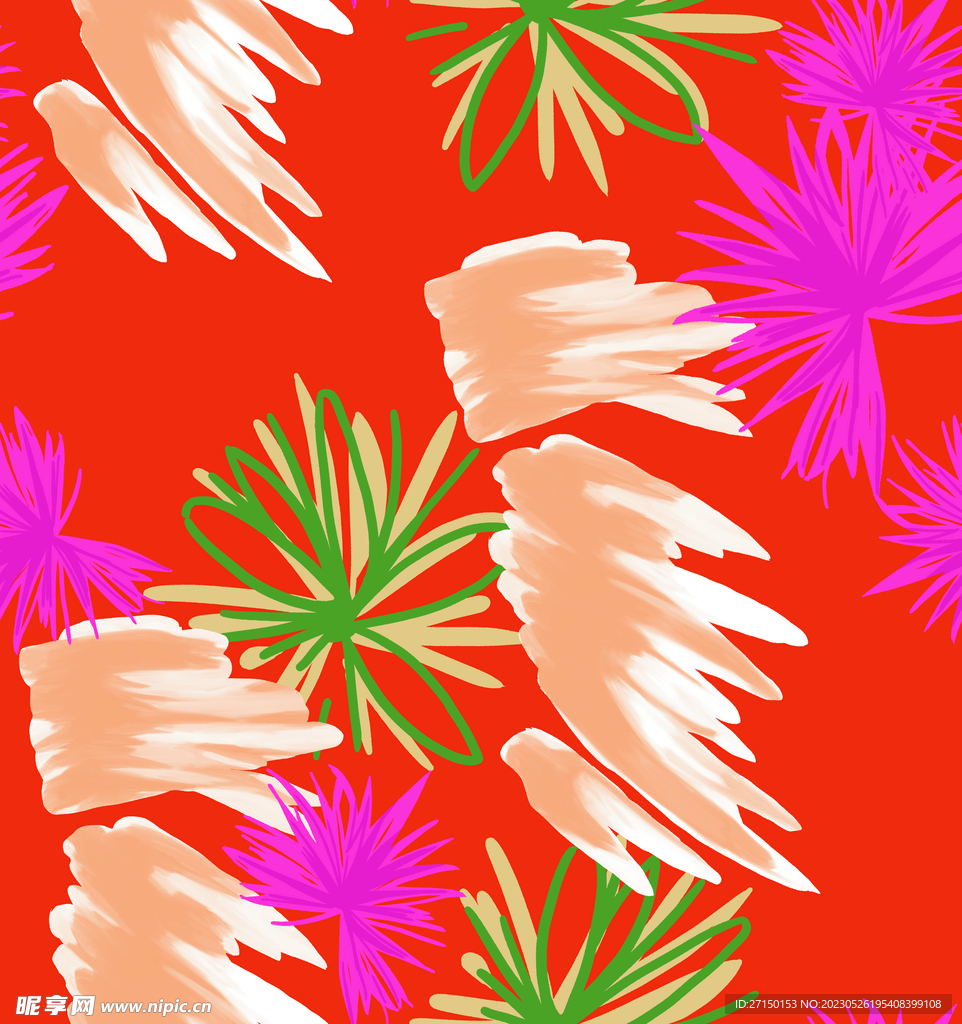 橘底碎花