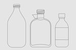 矢量瓶罐酒瓶塑料瓶外形线稿