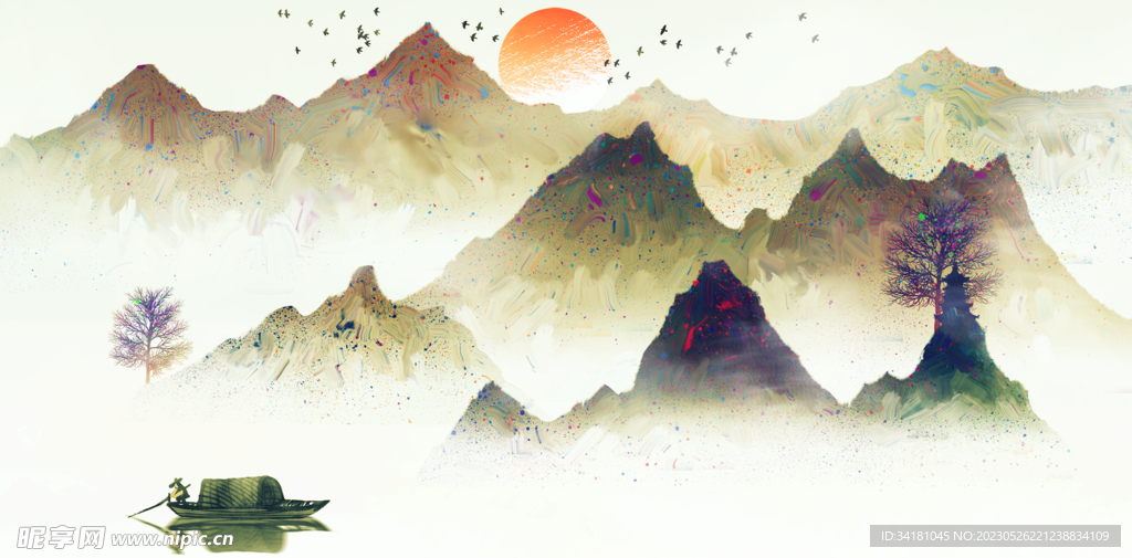 山水墨背景