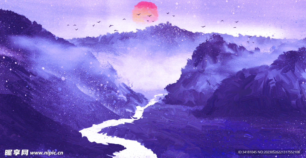 山水墨背景