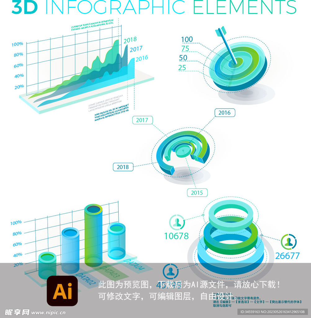 3D信息图表