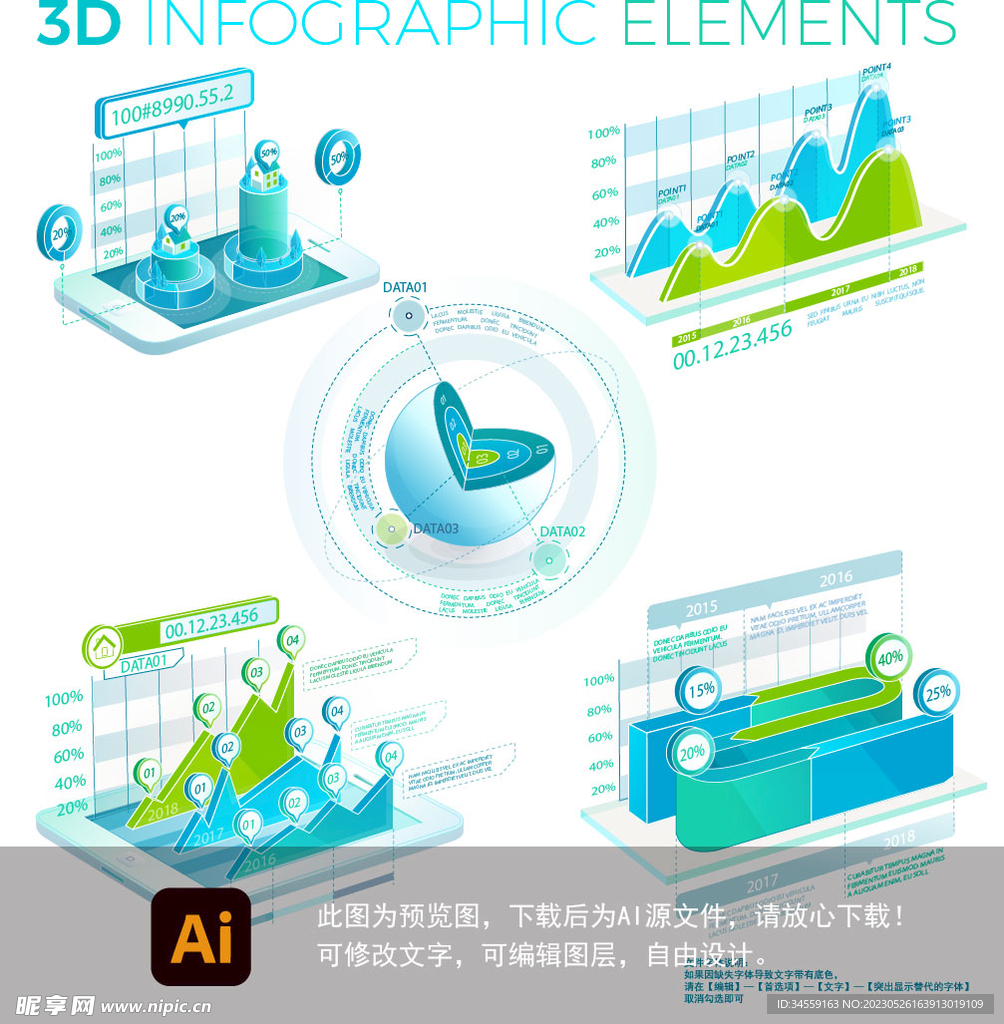 3D信息图表