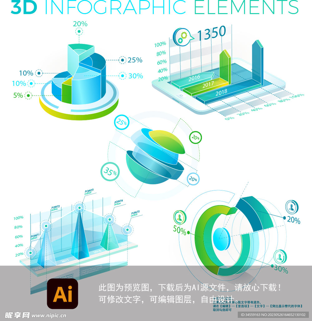 3D信息图表